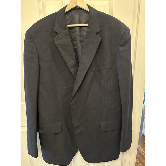 VTG Brooks Brothers Blazer 50L Black Wool Sport Coat Suit Jacket Brooksease flaw - Picture 1 of 15